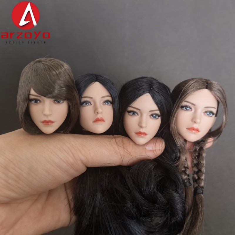 YMTOYS YMT049 1/6 Girl Makeup Head Sculpt Blue Eyes Fit 12'' Normal Female PHicen Action Figure Body