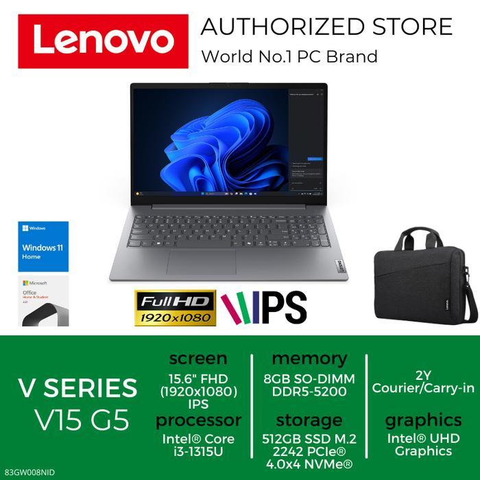 PROMO DISCON CUCI GUDANG LENOVO V15 G5 IRL I3 1315U 8GB 512GB 15.6" FHD IPS W11 OHS - RAM 8GB, Resmi