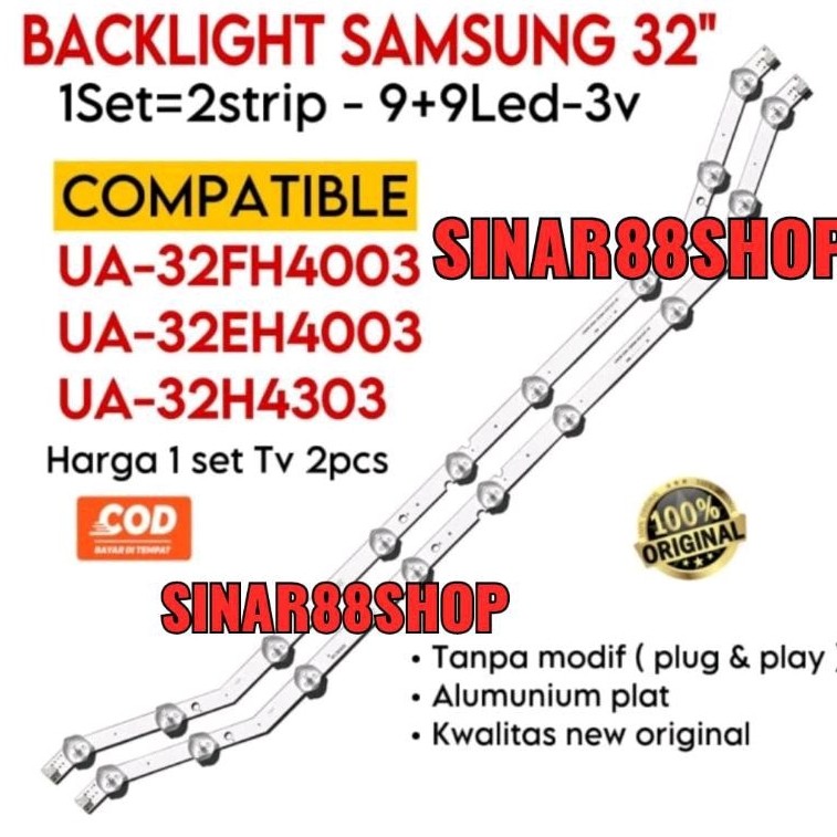 BACKLIGHT TV SAMSUNG UA 32FH4003 32EH4003 32EH4303 UA32FH4003 UA32H4003 UA32EH4003 UA32EH4303 LED LA