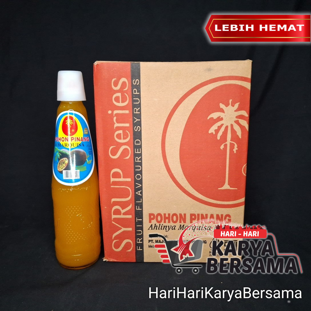 MINUMAN SYRUP SIRUP POHON PINANG RASA MARQUISA MARKISA BOTOL PER KARTON ISI 6'S X 520ML