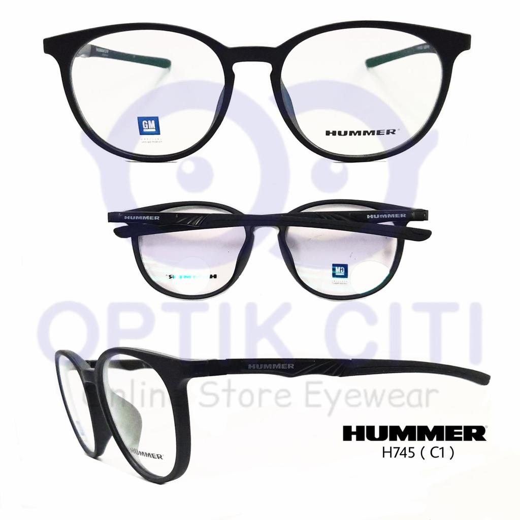 Frame Kacamata Pria Sporty Bulat Hummer 745 Original