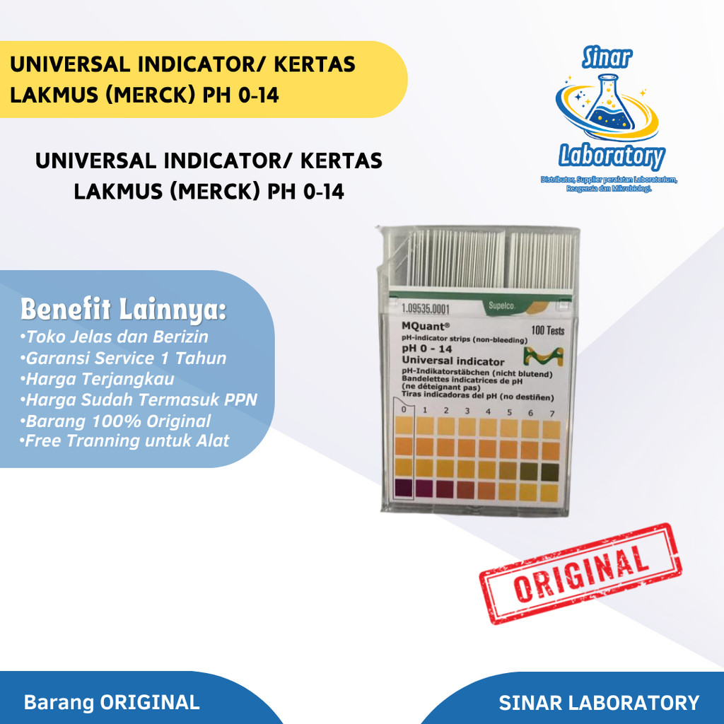 UNIVERSAL INDICATOR/ KERTAS LAKMUS (Merck) pH 0-14