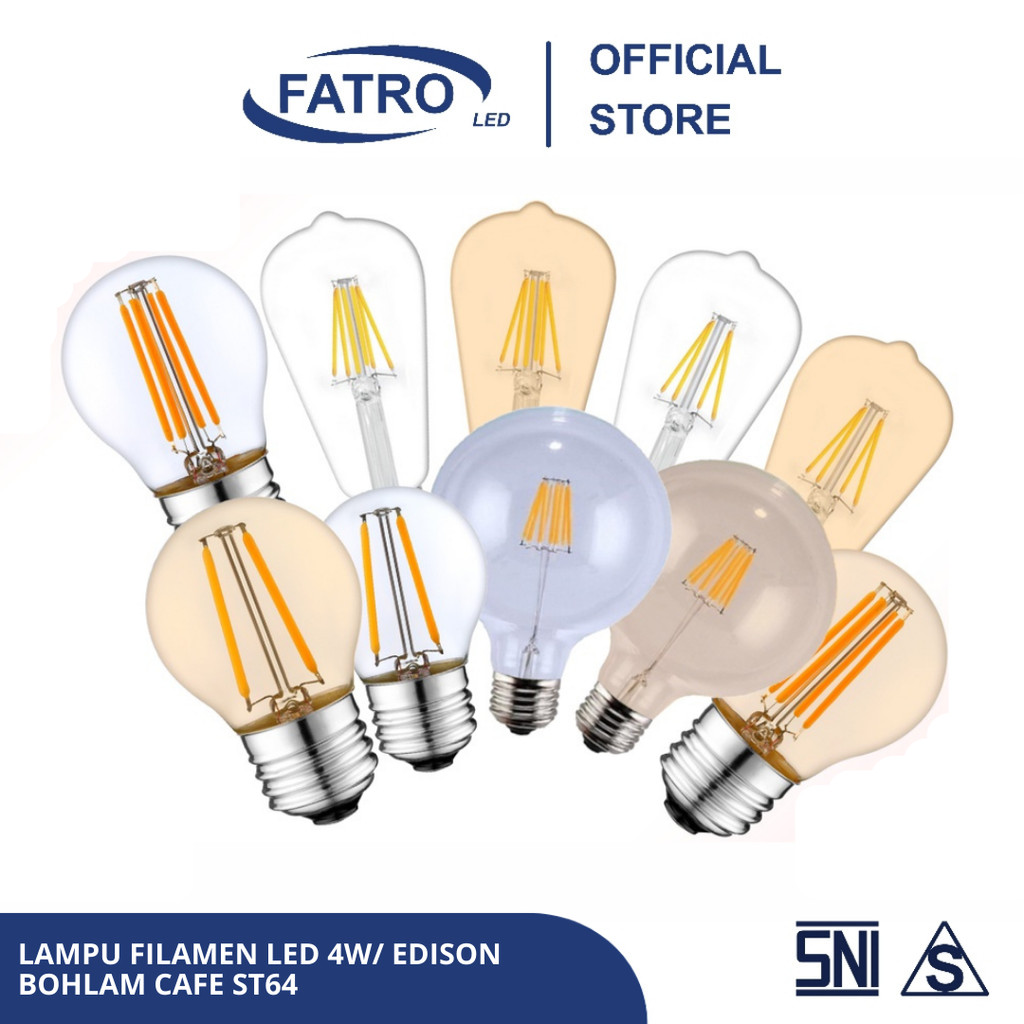 FATRO LAMPU FILAMEN LED 4W/ EDISON BOHLAM CAFE ST64 4W LED 1W 2W 4W 6W / G80 / G45 / G95