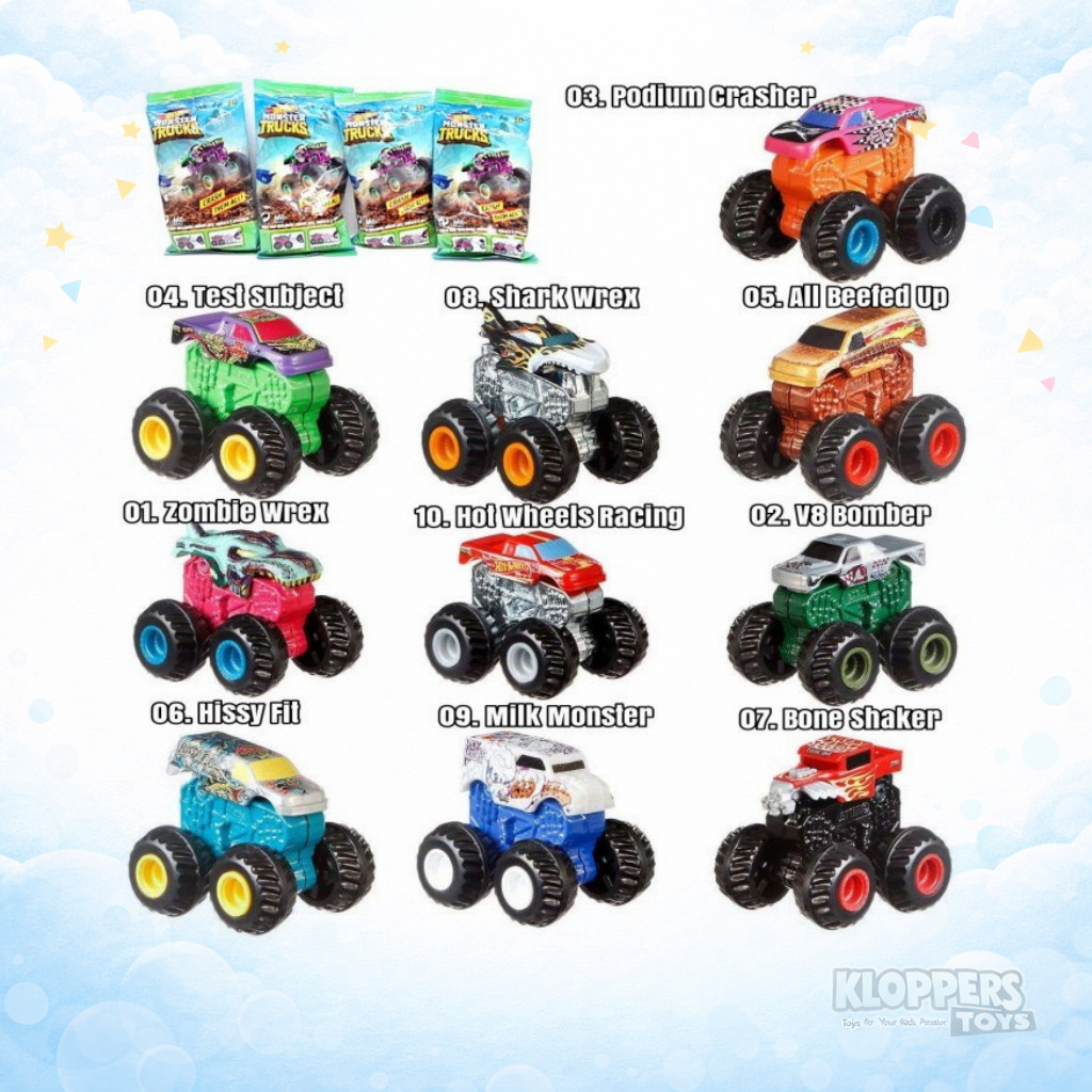 Hot Wheels Monster Trucks Mini Blind Bag Random Original - Mainan Koleksi Monster Trucks Mini