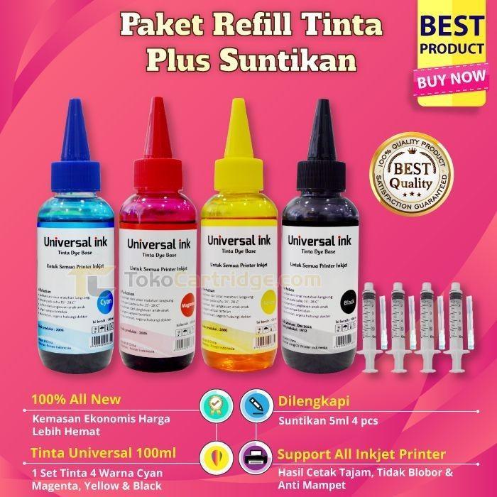 Paket Refill Tinta 678 Cartridge Printer Deskjet 1515 2515 2545