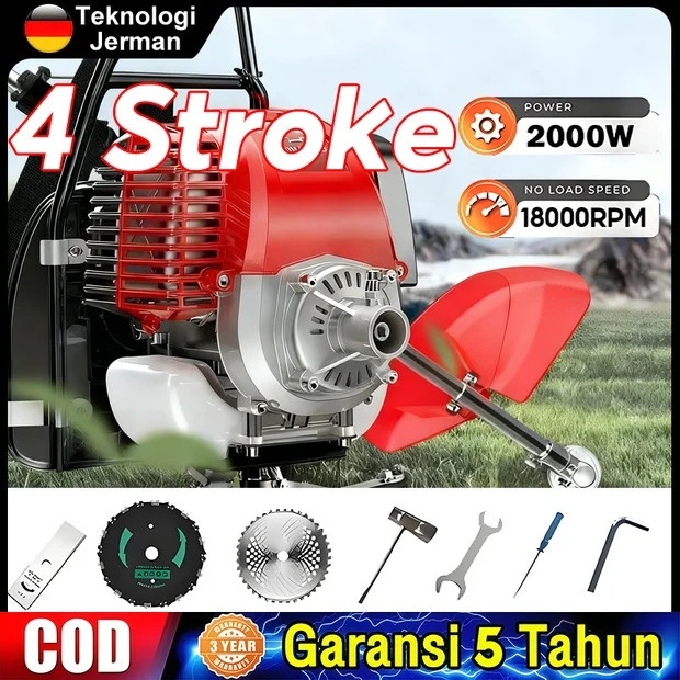 1500W Mesin Potong Rumput 4 Tak Brush Cutter Gendong 45CC Mesin Pemotong Rumput Powerfull 4 tak Gend