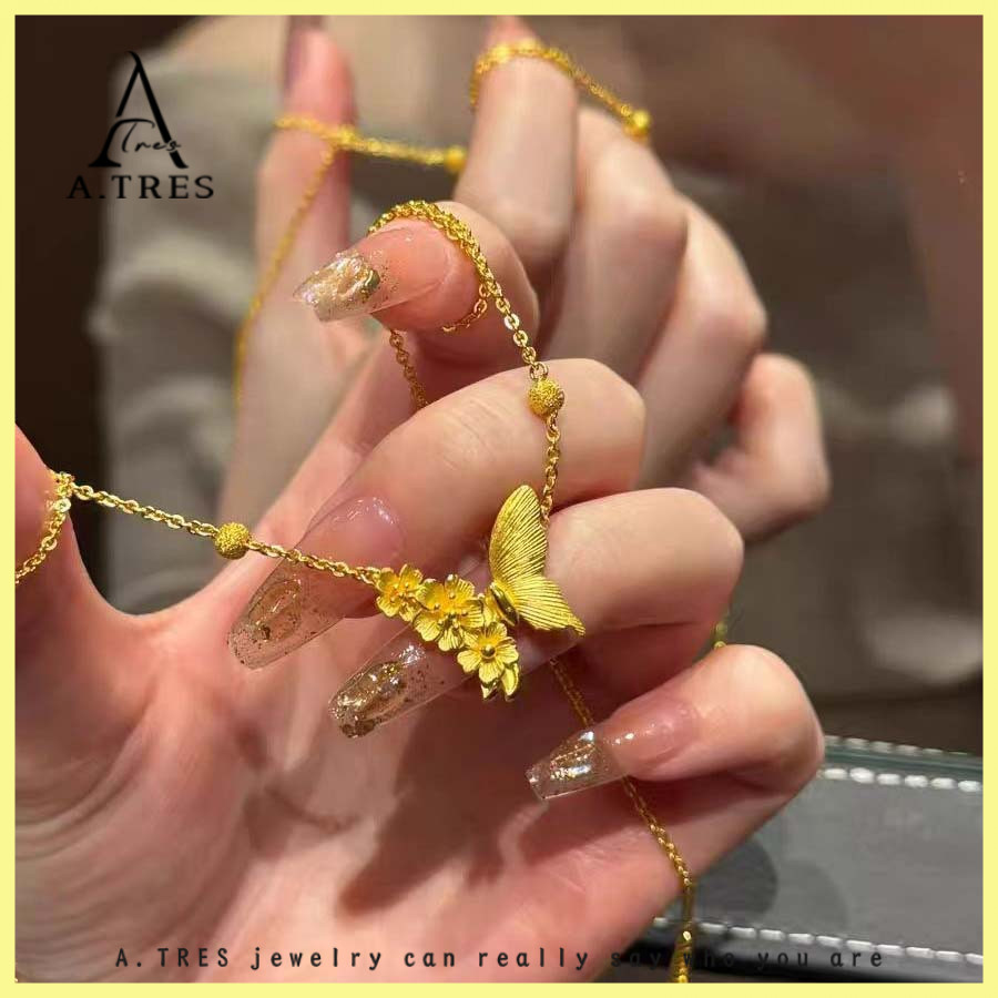 Kalung Bunga Kalung Wanita Korea Style Kalung Cherry Kalung Kupu Kalung Kalung Titanium Kupu Kupu Pe