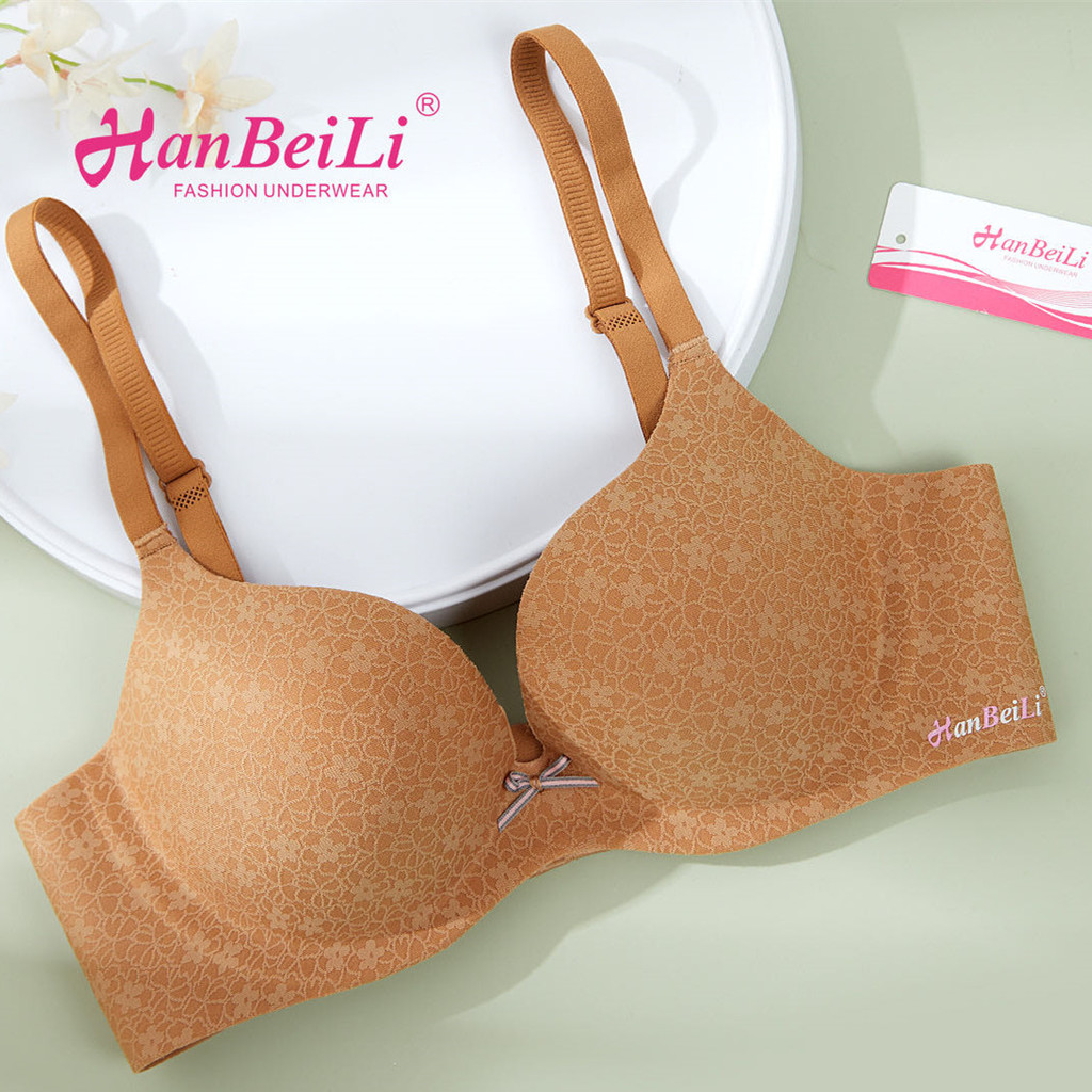 Awan Lembut Bra tanpa jahitan untuk payudara kecil, bra push-up setengah cup.