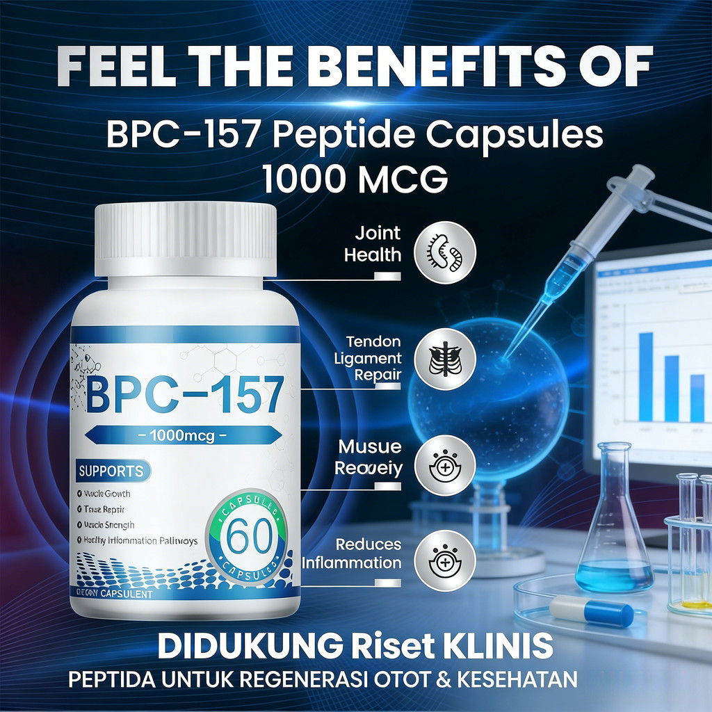 BPC-157 1000mcg – Peptida untuk Pemulihan Otot & Perbaikan Jaringan 60 Kapsul
