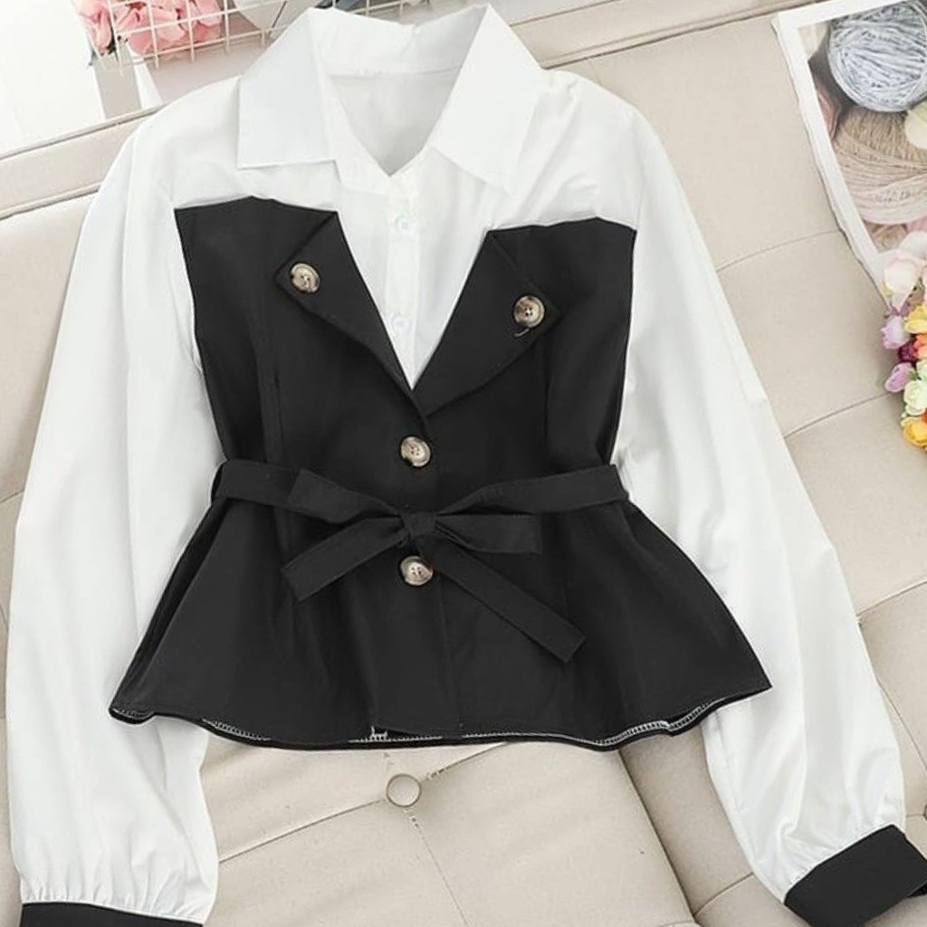 Shevera —— (Real Picture) Balea Top Blouse Atasan Remaja Wanita Korean Style