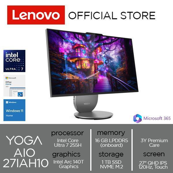 Lenovo Yoga AIO 27IAH10 Intel Core Ultra 7 255H 16GB 1TB SSD W11 OH24 + M365 Touch
