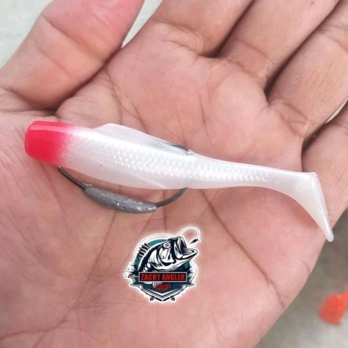 SOFT LURE Paddle Tail  8 Cm (Lazarus) Umpan Casting Gabus - Red Head