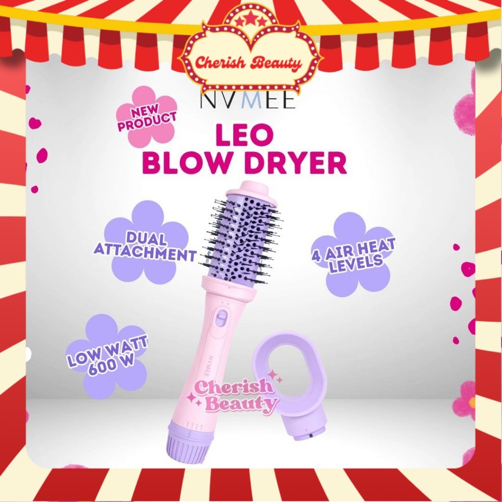 NVMEE LEO Blow Dryer 2in1 Low Watt Natural Blow With Volume Sisir Pengering - 2in1