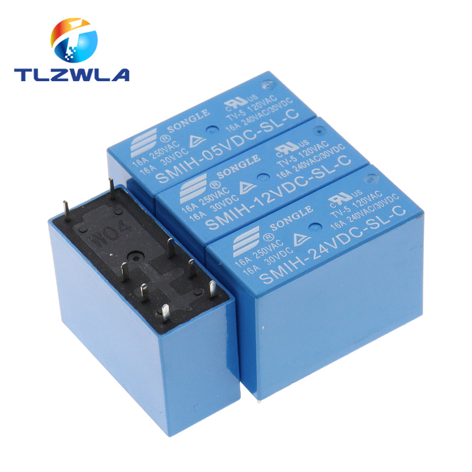 1PCS Relays SMIH-05VDC-SL-C SMIH-12VDC-SL-C SMIH-24VDC-SL-C 5V 12V 24V 16A 6/8PIN Original Relay SMI