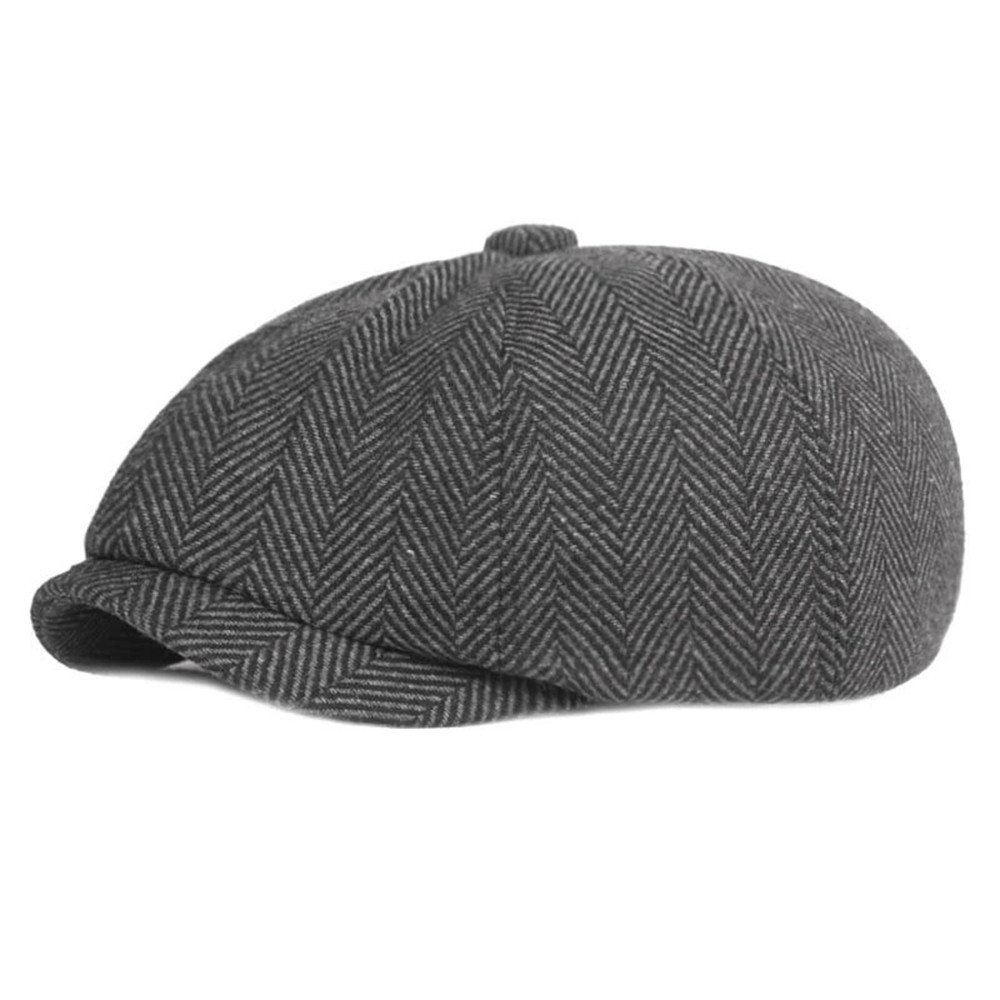 Uni Tweed Newsboy Cap Autumn Winter Golf Driving Beret Peaky Blinders Bone Hat