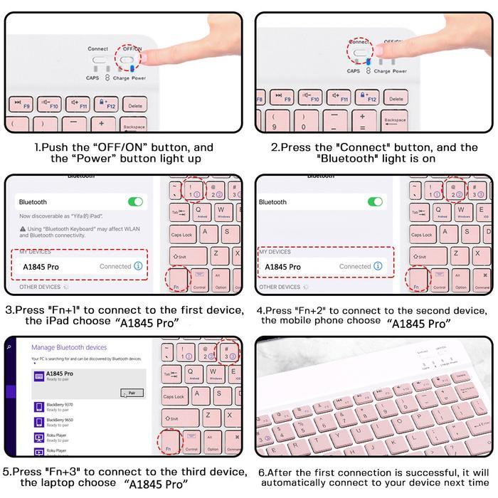 Keyboard Wireless Computer / Keyboard Laptop / Keyboard Bluetooth Android / Keyboard Bluetooth Bater