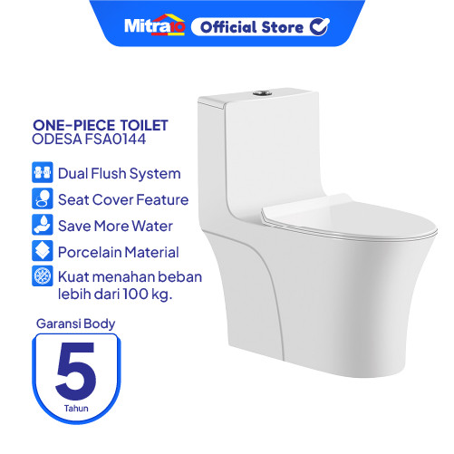 Kloset Duduk Ceramax FSA0144 Odesa One Piece Putih - Closet [INCLUDE PACKING KAYU]