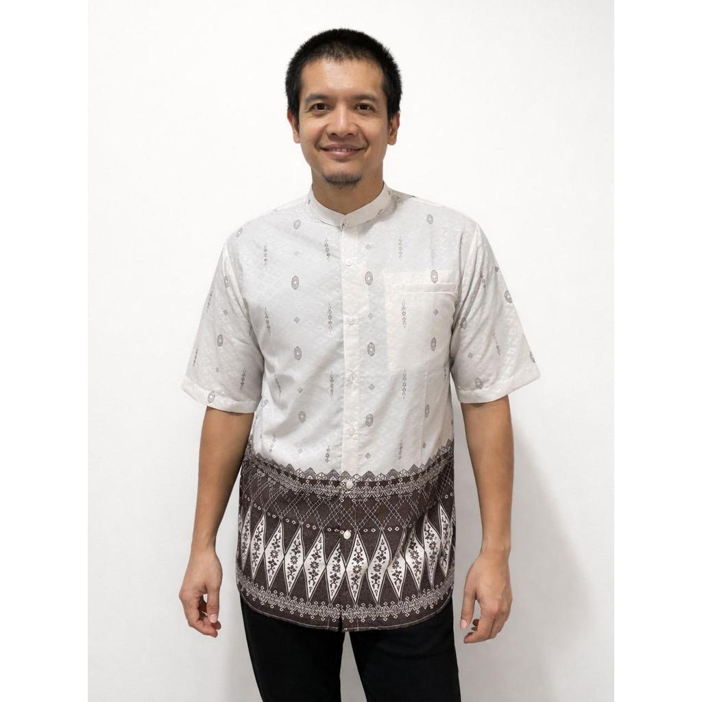 TWO-D Baju Kemeja Koko Muslim Pria Kerah Motif Lengan Pendek TD2705