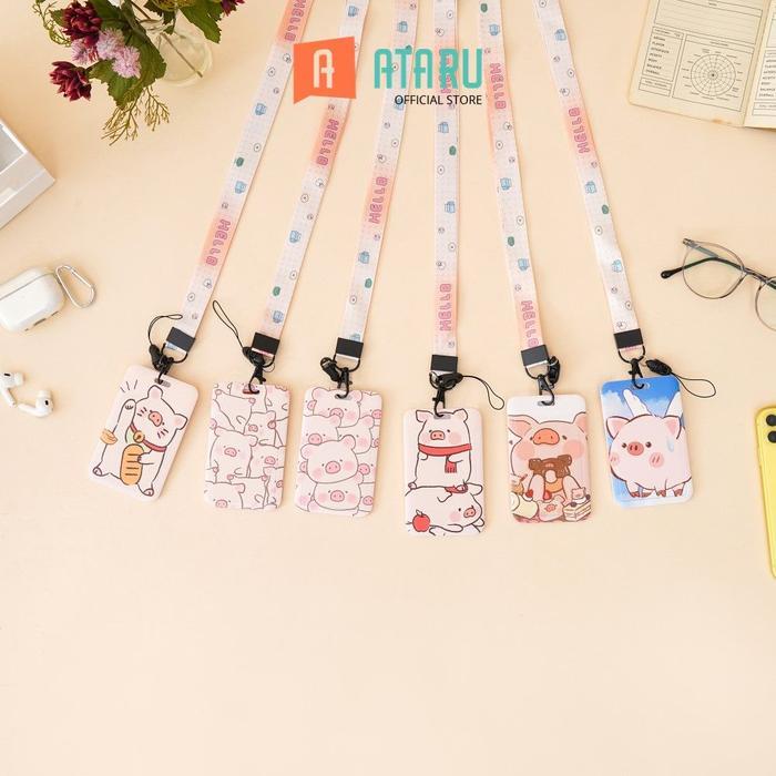 Ataru Holder Id Card Print 18 Tempat Kartu Lanyard Name Tag Holder Id Card Holder Lucu