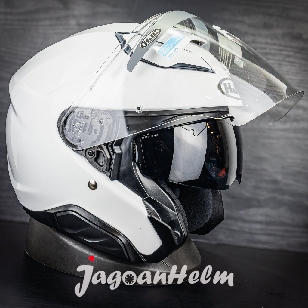 HJC F31 SOLID | WHITE | HJC f31 HALF FACE DOUBLE VISOR