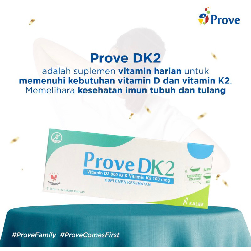 Prove DK2 strip 10 tablet ( vitamin D 800IU & vitamin K2 100 mcg )