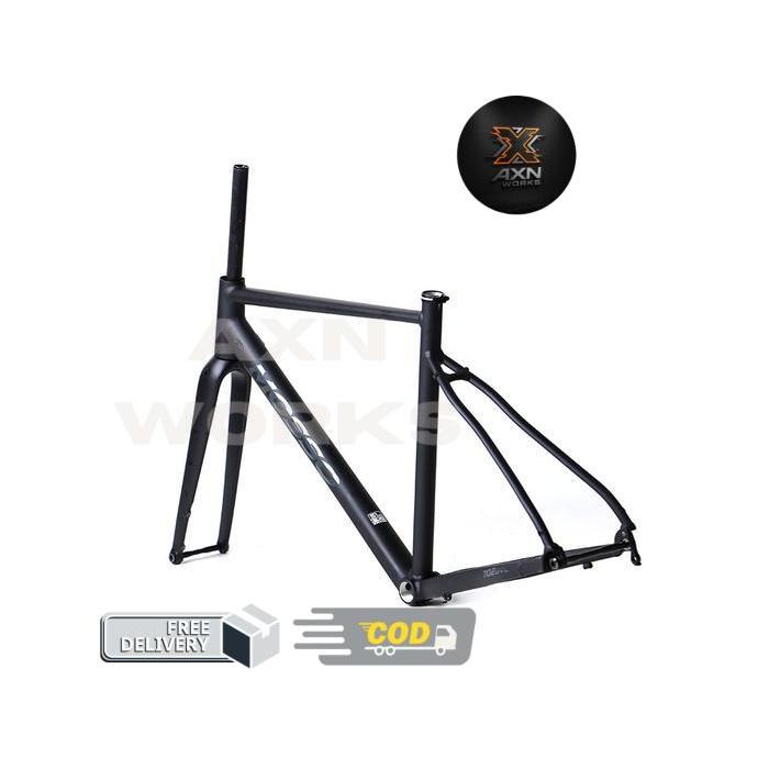 Mosso 702GVL Frame Set Sepeda Gravel [700C] Alloy - Silence Dark, 450 -AXN