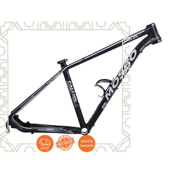 Mosso Falcon V Frame Set Sepeda Sepeda XC MTB [27.5 / 29 Inch] - Black/Grey, 27.5x15.5 -Eclips