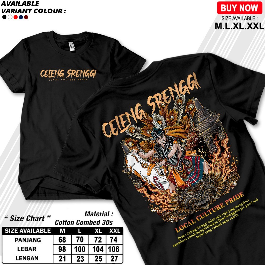 T-Shirt Prabu Celeng Srenggi | Kaos Indonesia Culture Pria dan Wanita - A2758