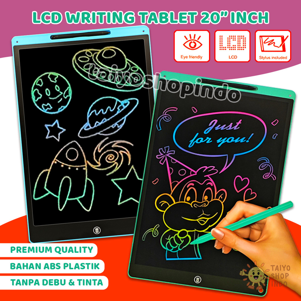 TAIYO LCD Drawing Writing Tablet 20 Inch Color Kualitas Premium Board Papan Tulis Gambar Mainan Anak