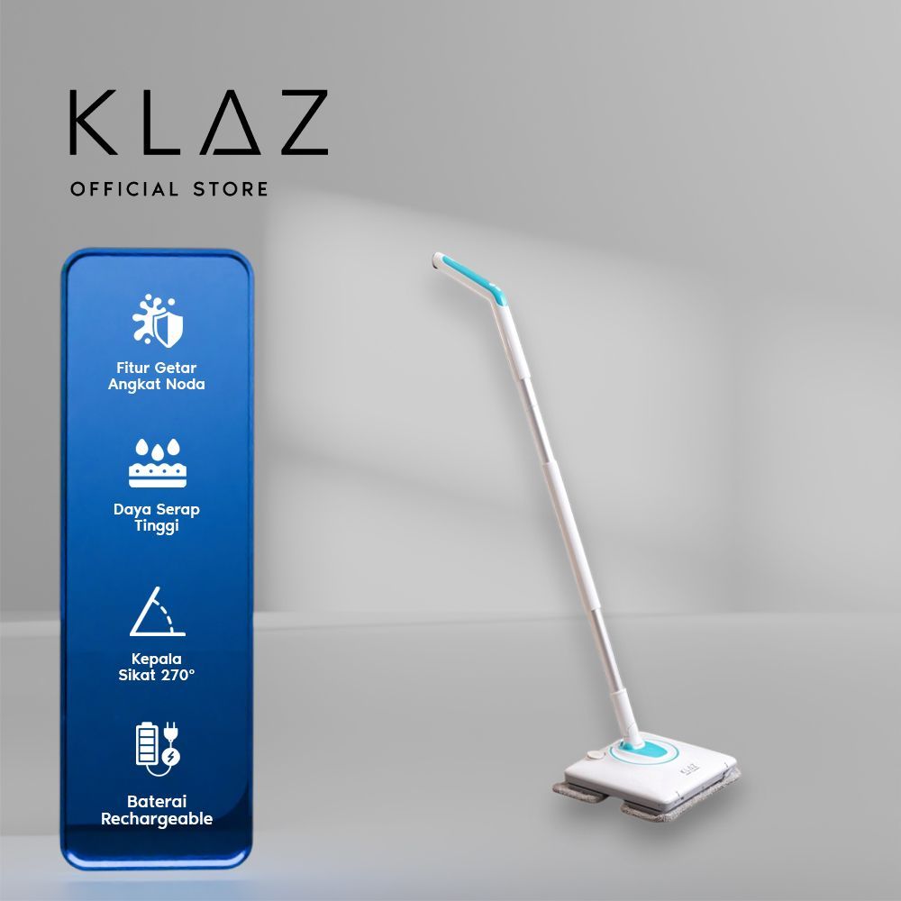 Klaz Alat Pel Getar Elektrik Rechargeable Vibration Mop Pelan Lantai Serbaguna Floor Mop Kain Lap La