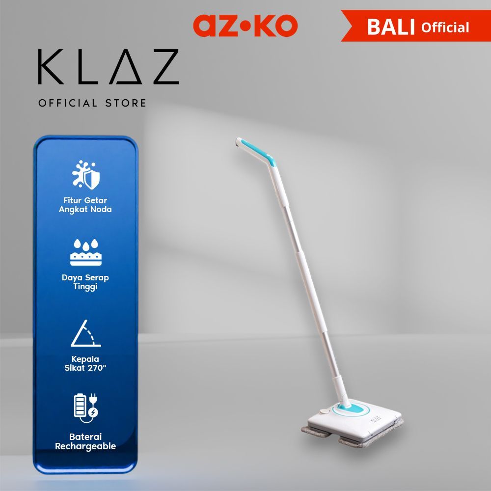 AZKO Klaz Alat Pel Getar Elektrik Rechargeable Vibration Mop Pelan Lantai Serbaguna Floor Mop Kain L