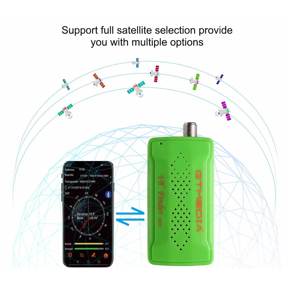 Original Gtmea V8 Bt03 Bt05 Dvb-s2 Satellite Meter With Android System Signal Finder Dvb Finder Dvb-