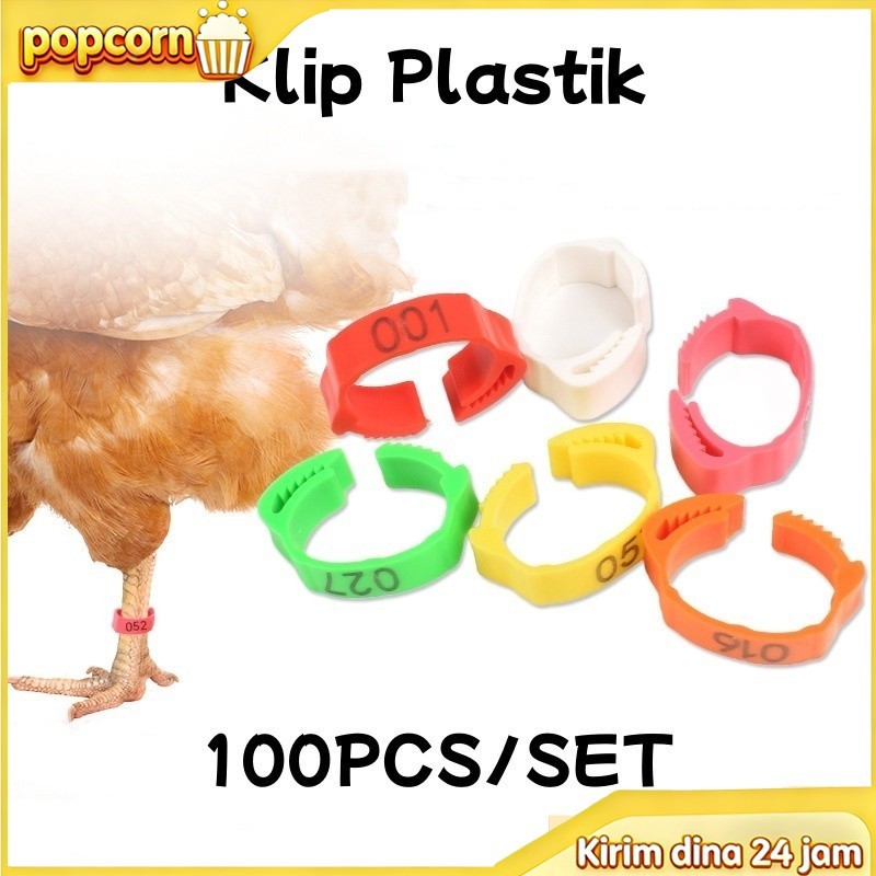 100PCS/SET Cincin Kaki Ayam Tanda Unggas Gesper Cincin Kaki Unggas