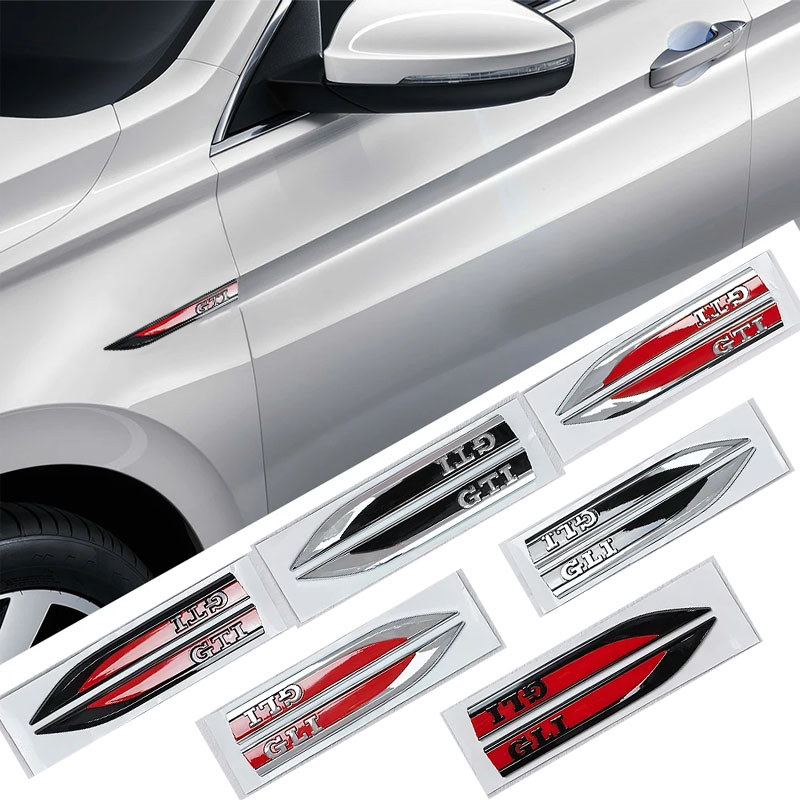 16.2x2cm Car Side Fender Emblem Sticker for Volkswagen VW GTI GLI Golf Polo Jetta Bora Tiguan Touran