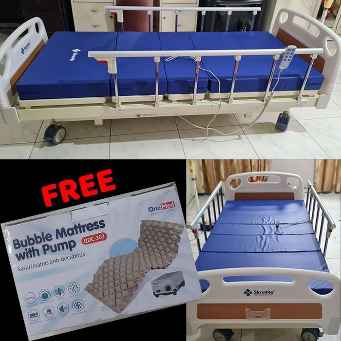 Ranjang Rumah Sakit Elektrik SkrinMe SM-1EL | Ranjang Pasien Elektrik FREE BUBBLE MATTRESS