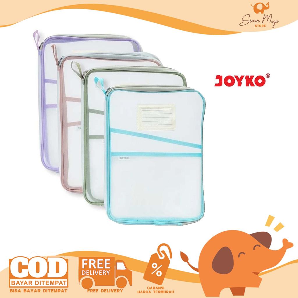 JOYKO Document Bag Large DCBL-112 A4 - Map Dokumen Zipper Jaring Pastel Murah