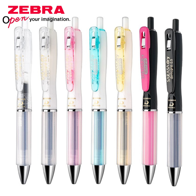 1pcs Japan ZEBRA Gel Pen Quick Drying Anti Fatigue Airfit JJZ49 Press Black Signature Pen 0.4/0.5mm 