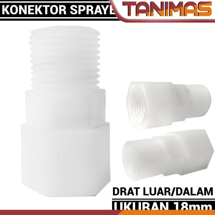 Konektor Sprayer Elektrik ke selang sprayer - Drat luar dalam 18mm