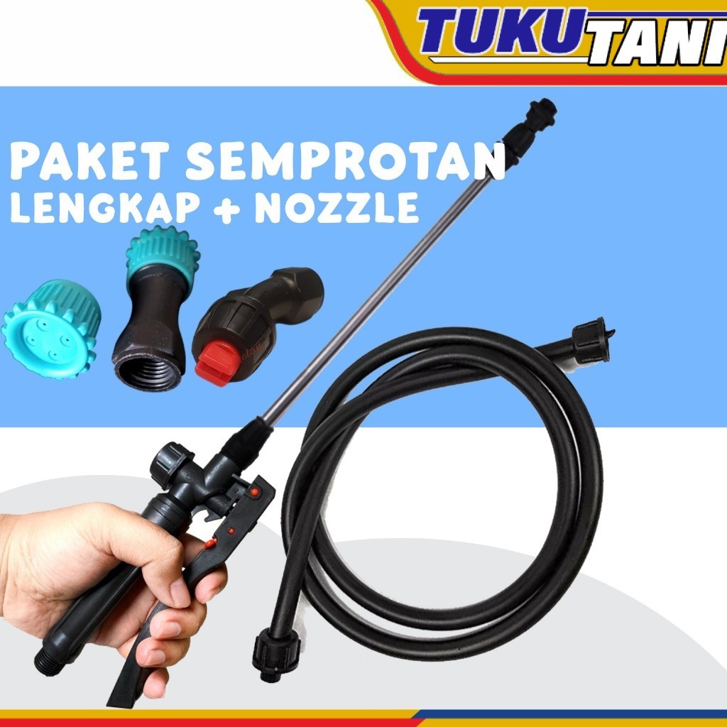 Paket Semprotan untuk upgrade sprayer - Selang + Handel + Stik + Nozzle kipas dan kabut 4 lobang bir