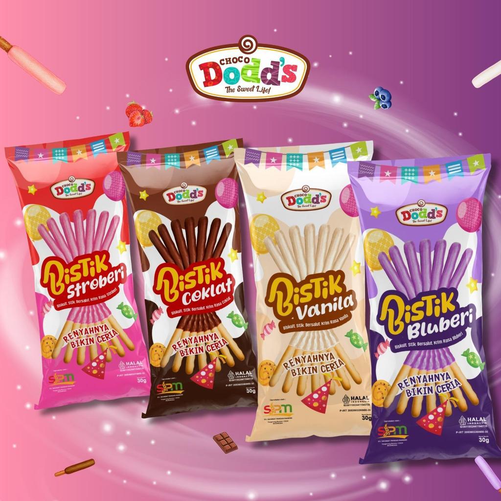 BISTIK CHOCO DODDS | SNACK STICK RENYAH | COKLAT / STRAWBERRY / VANILLA / BLUEBERRY