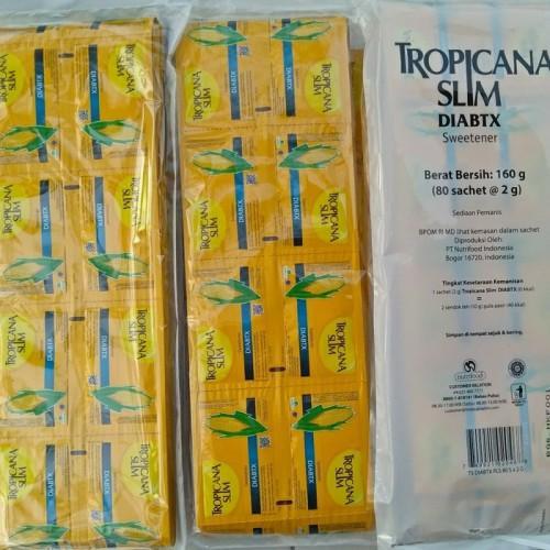 TROPICANA SLIM DIABTX 80 SACHET @ 2 GR GULA DIET DIABET SWEETENER