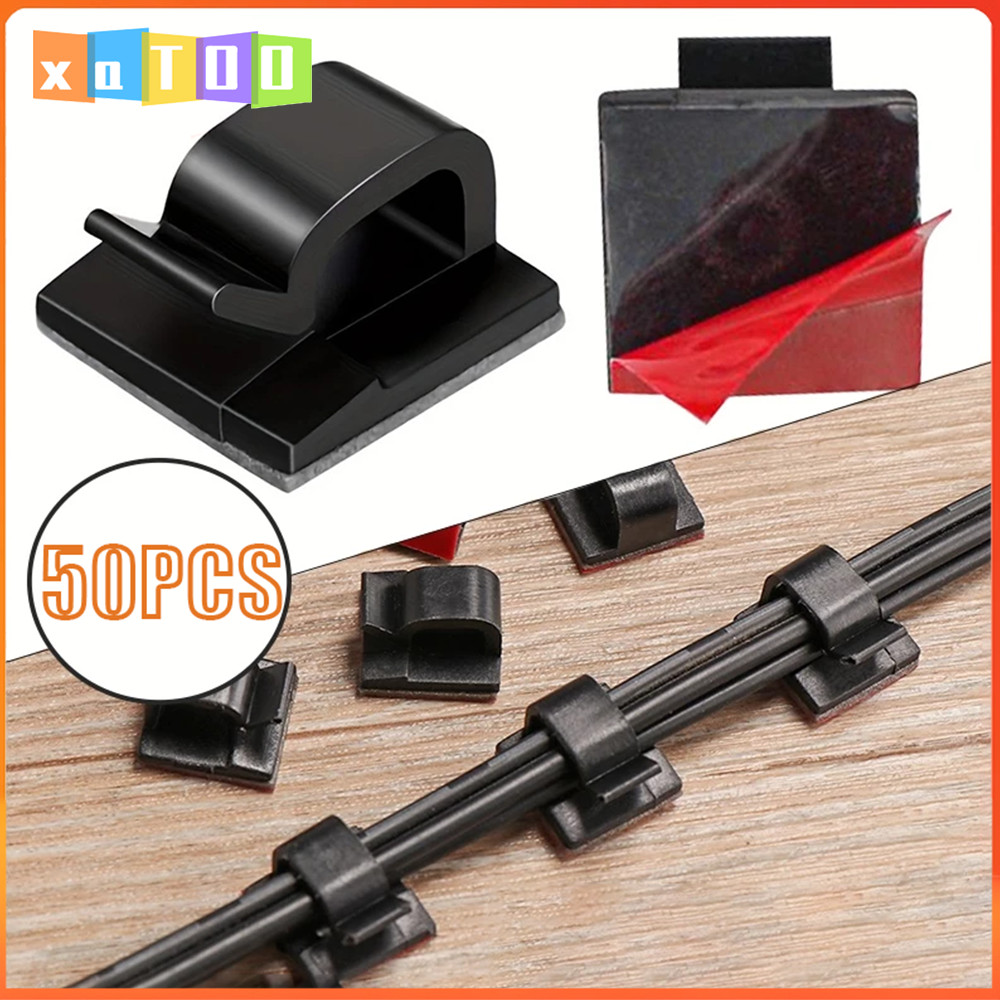 50 Buah Klem Kabel Tempel Tahan Lama Clamp Kabel Tempel Clip Kabel