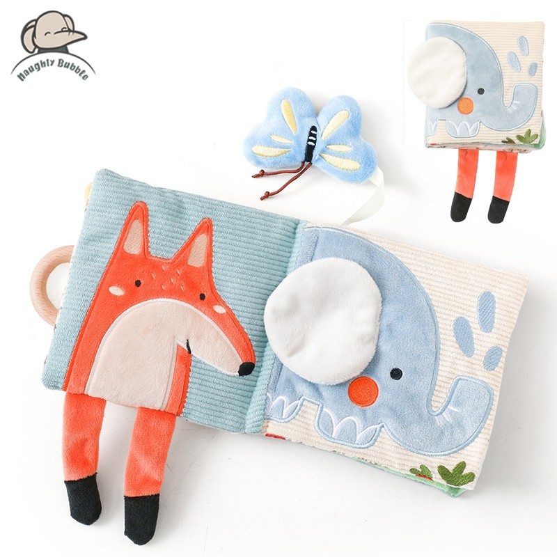 Baby Montessori Toy Soft Baby Book 3D Tou Feel High Contrast Cloth Book Sensory Early Learning Strol