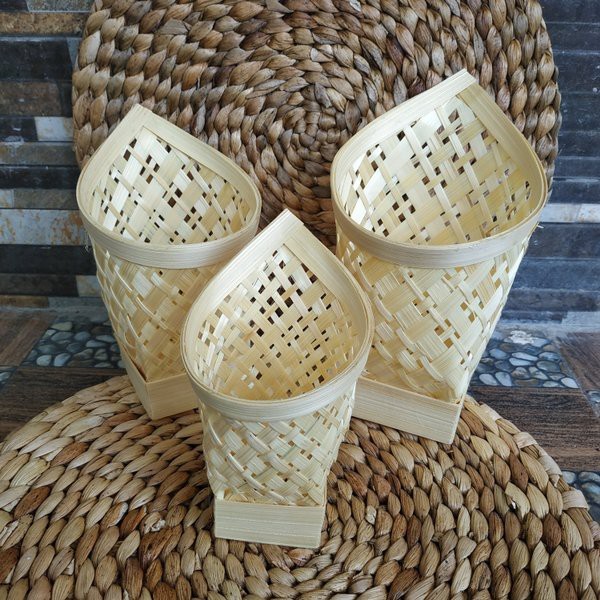 Tempat Tisu Tenggok (Besar) Kerajinan Bambu Peralatan Rumah Makan