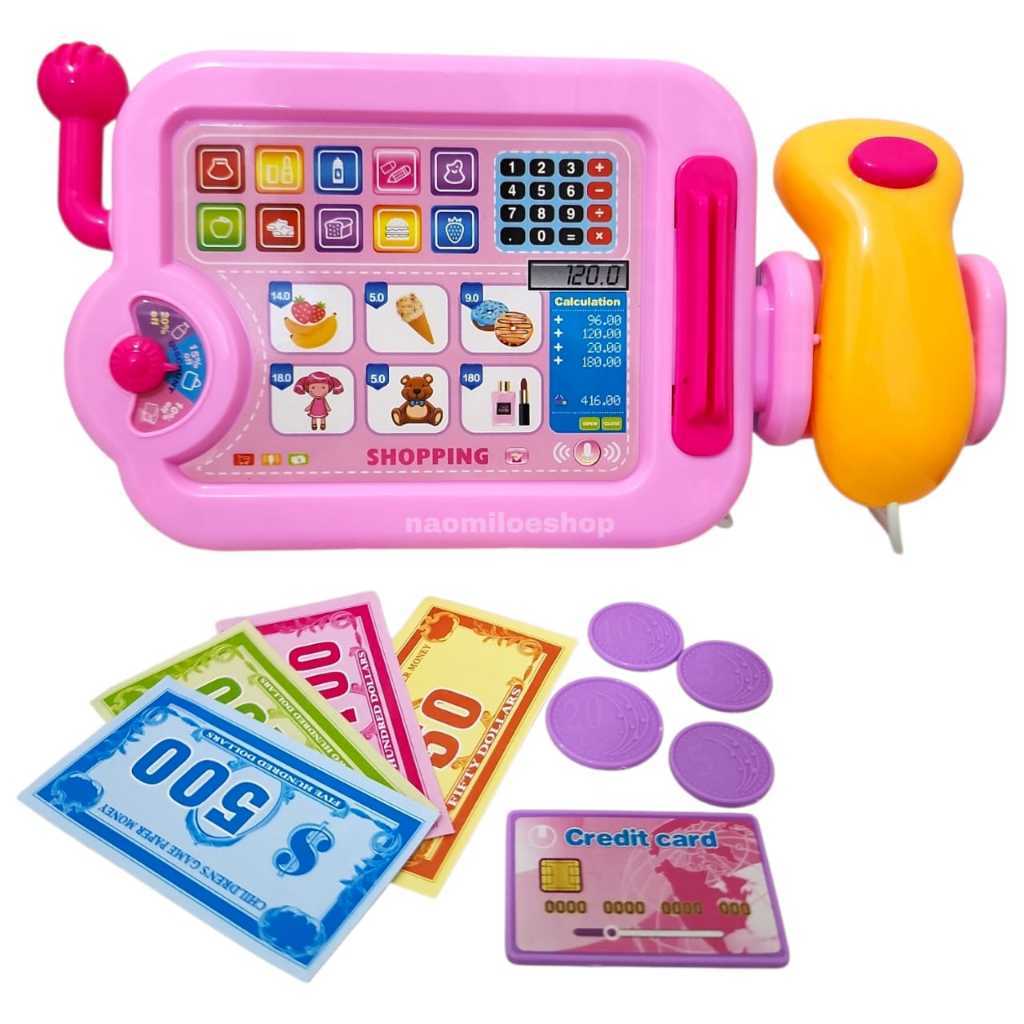 Hashy Shopping game Mainan Mesin Kasir Simulasi Interaktif scan mainan kasir register family game se