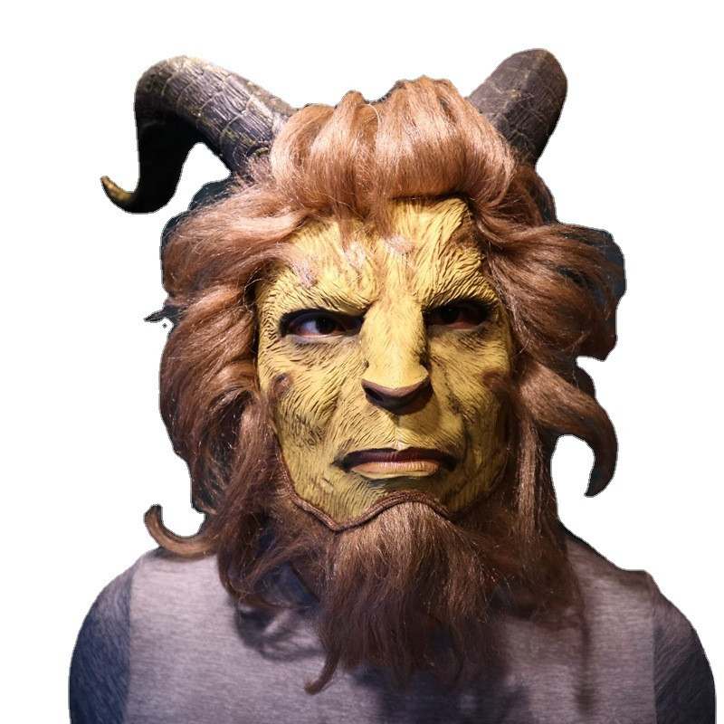 Beauty and the Beast Headgear Halloween cospaly Beast Prince Latex Mask Cosplay
Props