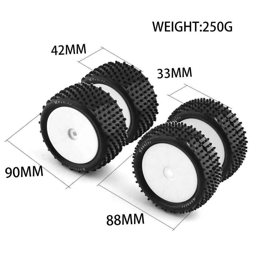 1/10 2WD RC Off-Road Buggy Car Rubber Tire Wheel 88mm & 90mm Compatible  FOR XRAY XB2 Serpent SRX2 S