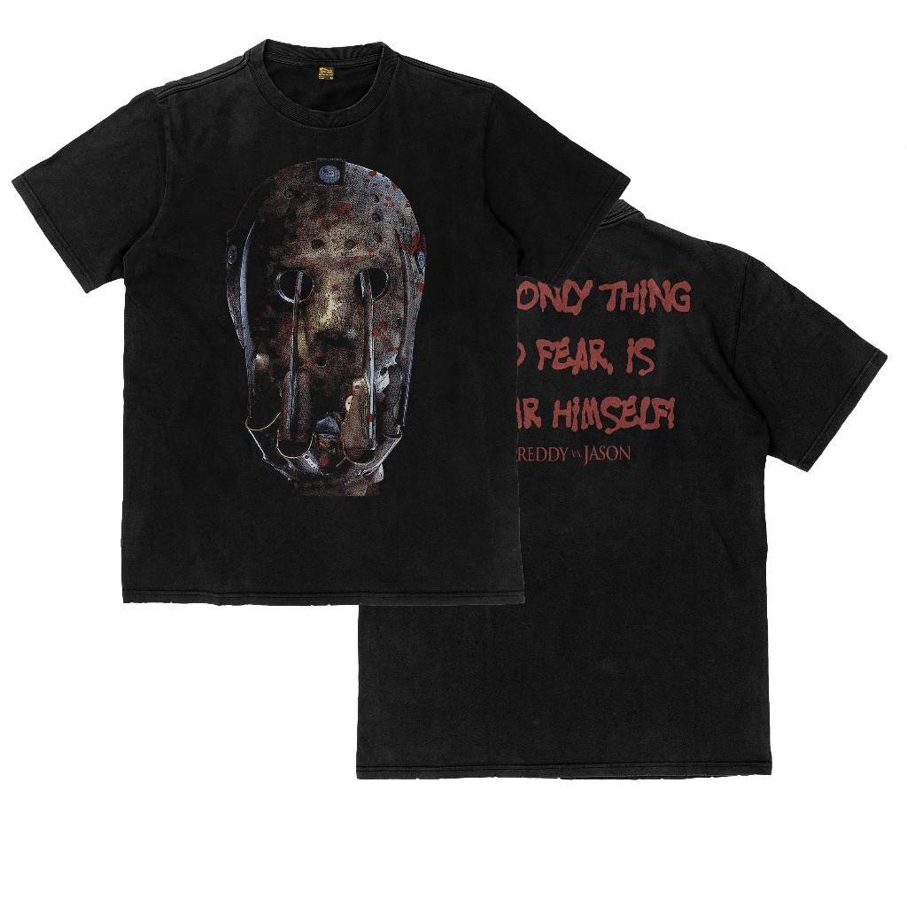 HOT Kaos Freddy vs Jason Freddy Krueger Jason Voorhees Movie Horror Slasher Tebal Katun 16s Heavywei