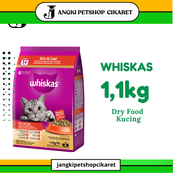 Whiskas Adult Skin & Coat Dry Cat Food 1.1kg