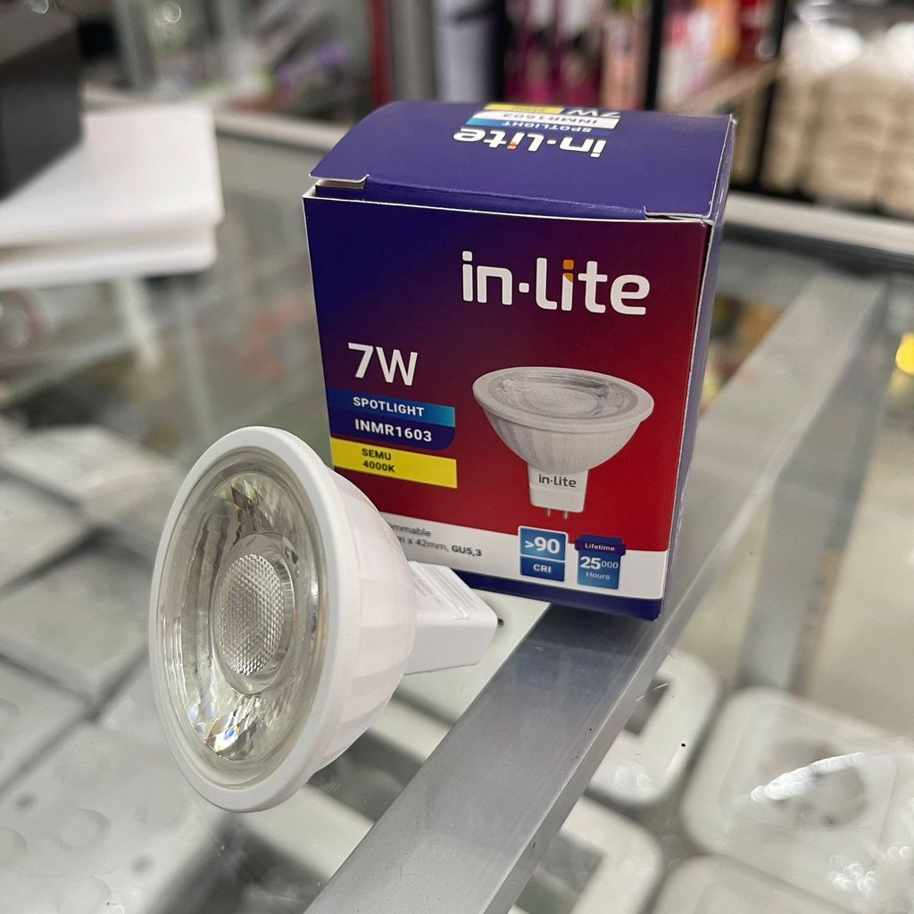 LAMPU SOROT TUSUK MR16 INLITE 7 WATT INMR1603 4000K / SEMU